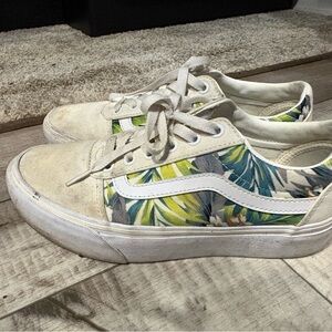 Vans Women's Tropical Print Sneakers - Green and Blue